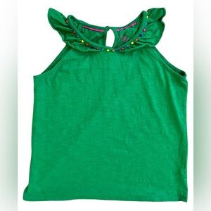 Mini Boden Pom Pom Ruffle Sleeveless Tank